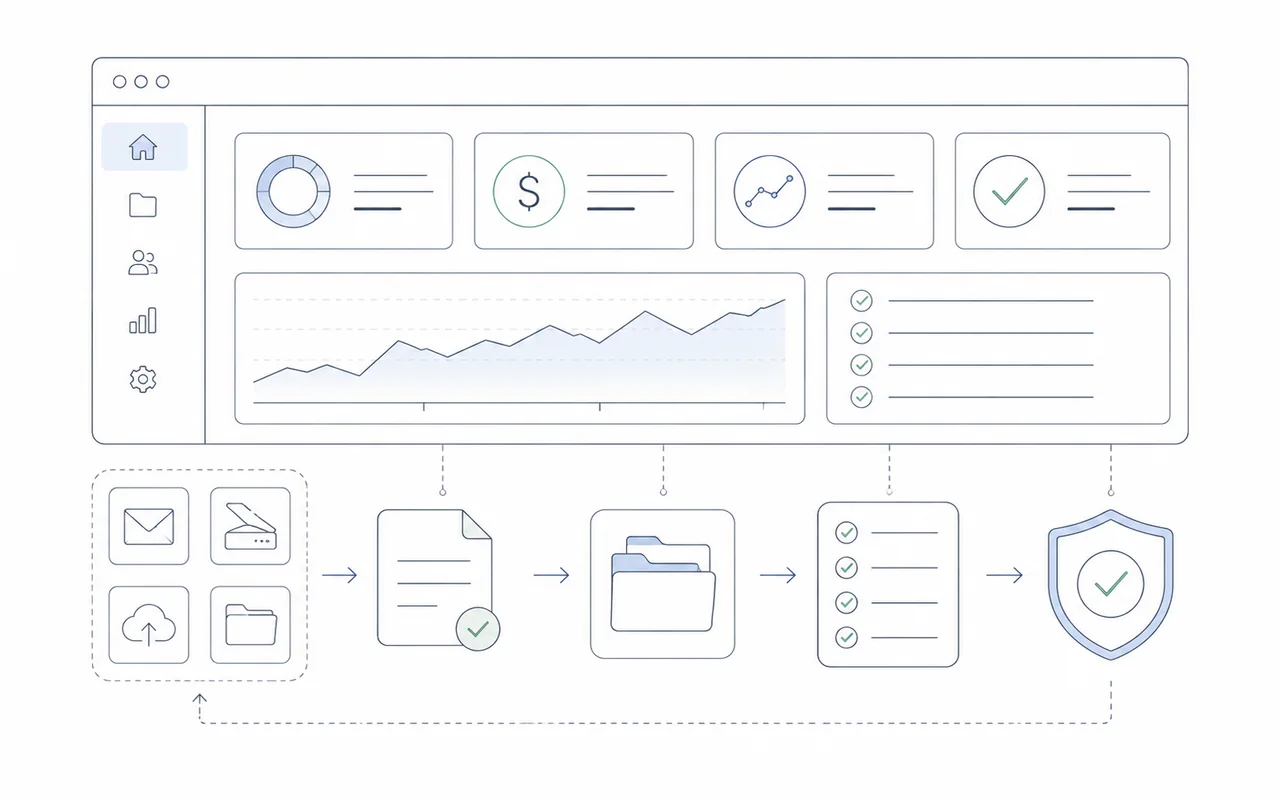 Illustration of unified SMSF administration and trustee dashboard